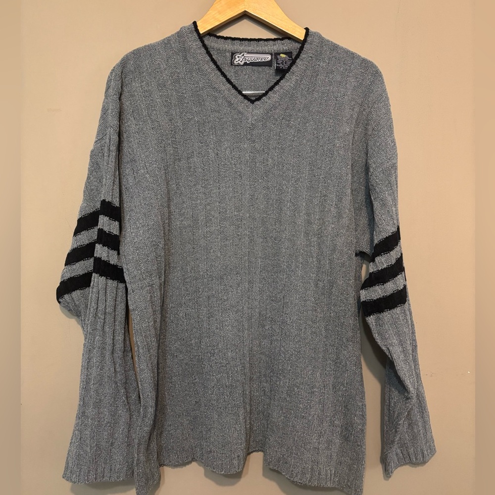 DSQUARED2 V-Neck Sweater with Black Arm Stripes